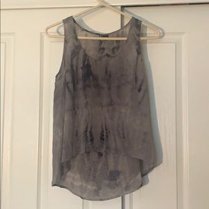 Hi lo tank 100% silk Tye dye